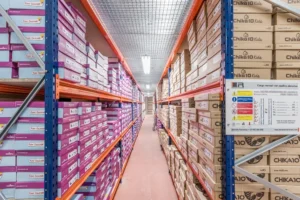 Estanterías configuradas para picking en un almacén